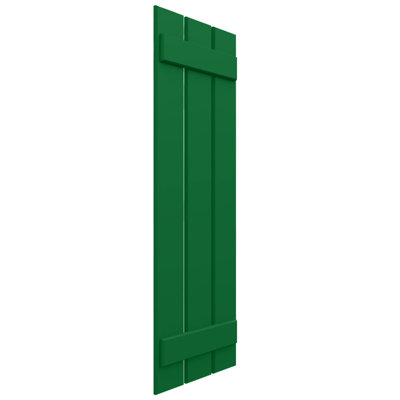 17 1/8"W x 47"H EnduraCore Composite Three Board Spaced Board-n-Batten Shutters, Viridian Green (Per Pair - Hardware Not Included)