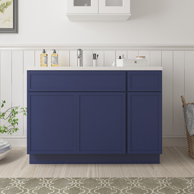 Base de meuble-lavabo simple 48 po seulement, Bleu