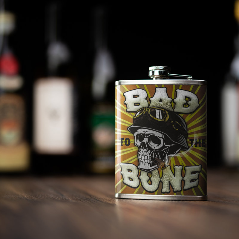 Flasque en acier inoxydable bad to the Bone