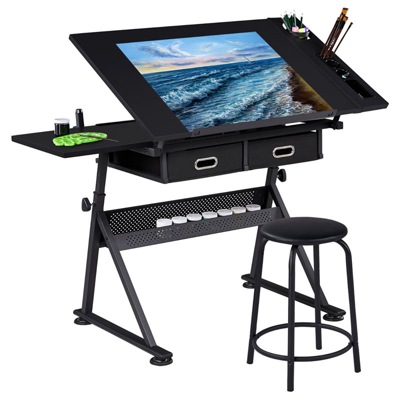 Emilee-Rose Adjustable Metal Base Drafting Table