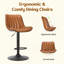 Ensemble de 2 tabourets de bar, tabourets de bar pivotants réglables, tabourets de hauteur de bar avec support pour le dos, chaises de bar à hauteur de comptoir en similicuir pour îlot de cuisine rustique-316387454