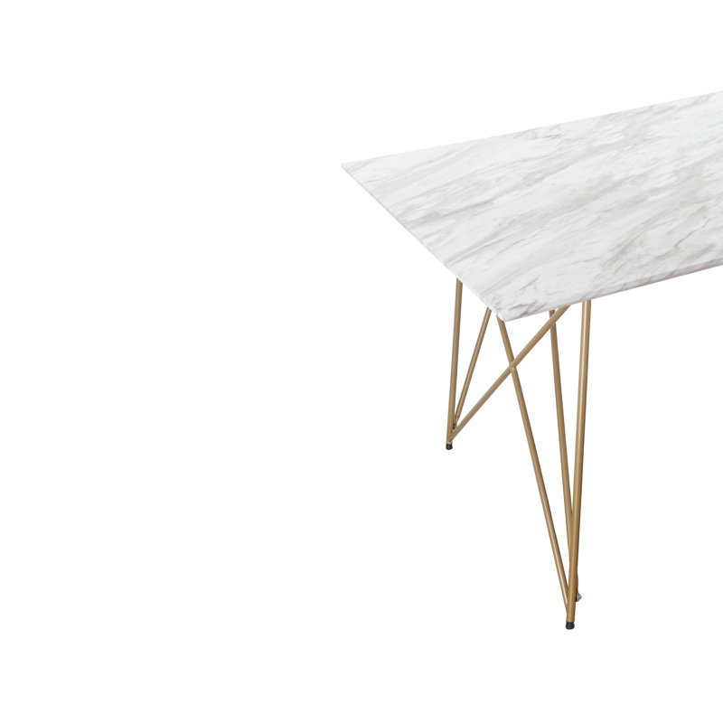 Direen Faux Marble Top Dining Table, H75 x L160 x W90cm