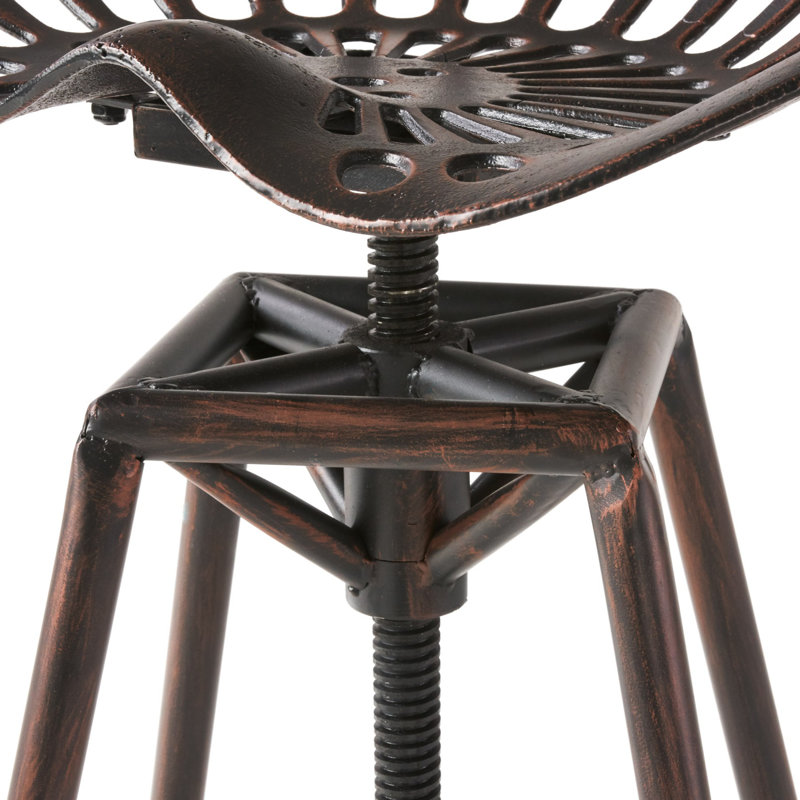 Belkis Adjustable Height Counter Stool with Metal Frame, Copper