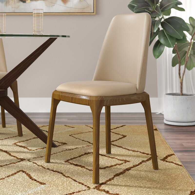 Chaise d'appoint rembourrée en cuir de frêne brun clair Courding, 1