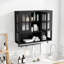 Armoire murale de salle de bain, armoire murale en bois à 3 portes avec espace de rangement ouvert et caché-525829327