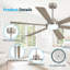 Lames de couleur 60 "à 6 vitesses avec ventilateur de plafond à DEL 60" à double face en argent et bois flottant 60 "-510173856-510173790