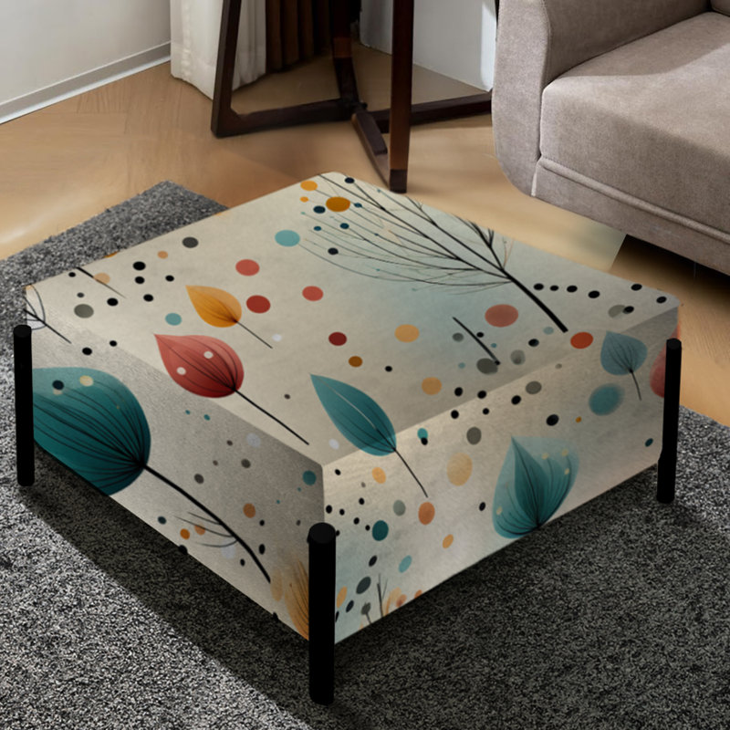 Motif de forêt pastel - grand repose-pieds carré botanique