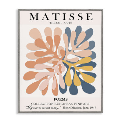 Matisse classique, peinture découpée, formes abstraites traditionnelles, surdimensionnée, rustique, giclée, art texturé par Ros Ruseva