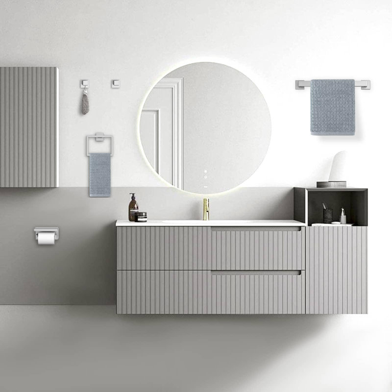 Ensemble d'accessoires de salle de bain 5 pièces Ensemble de porte-serviettes doré Sus304 Ensemble de porte-serviettes en acier inoxydable 16 po