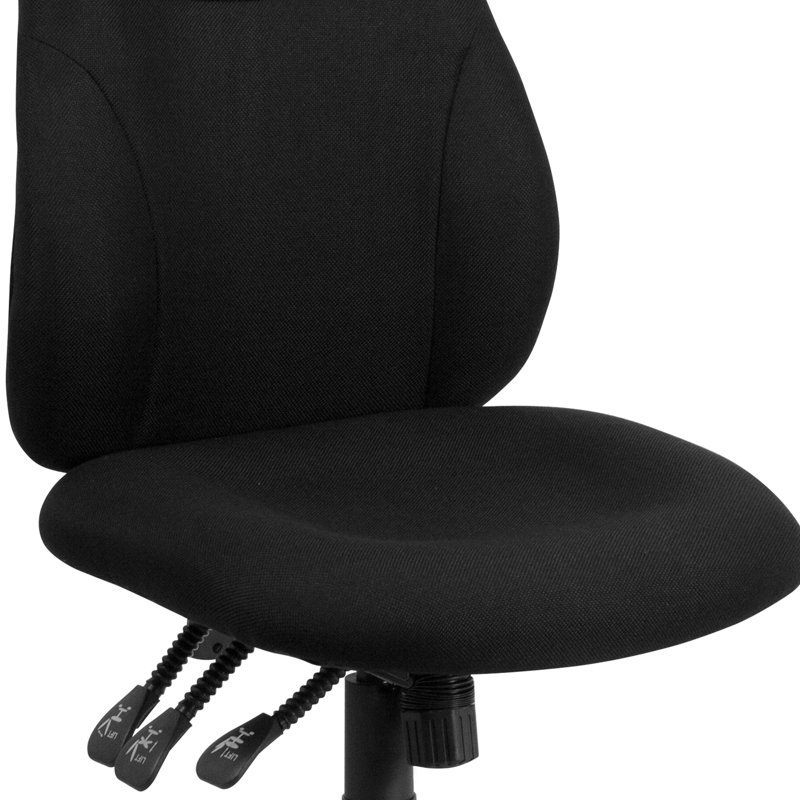 Fauteuil ergonomique pivotant en tissu Cazenovia, Non inclus