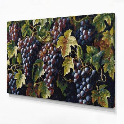 Fruit Muscadine Grape Purple Canvas Wall Art