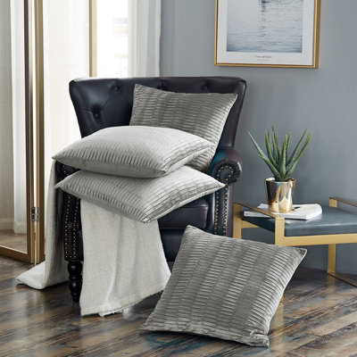 Velvet Pleated Throw Pillow Cover