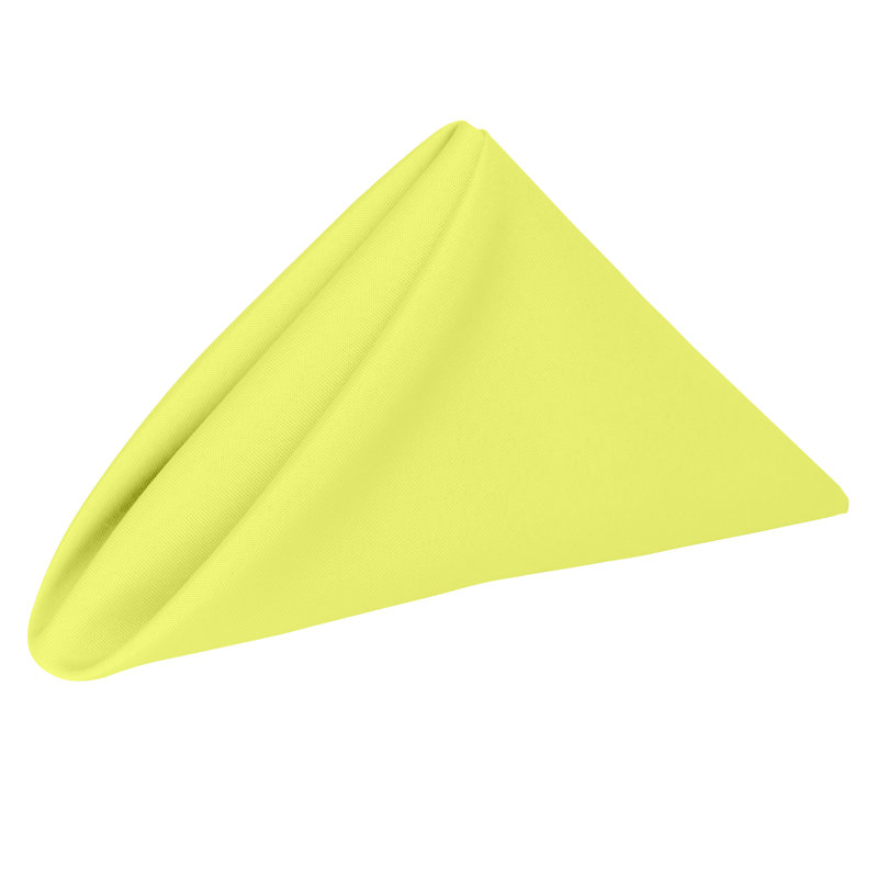 Polyester Square Napkin, Lemon, 10" x 10"