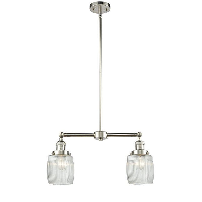 Saroyan 2 - Light Kitchen Island Pendant, Polished Nickel, Clear