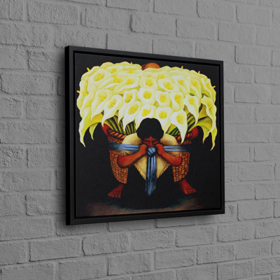 Diego Rivera Inspired Flower Wall Art on Cotton Canvas for Modern Home Decorations