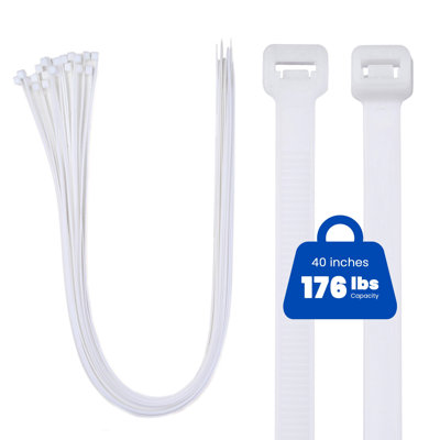 Yescom 20 Pcs 40" Extra Long Heavy Duty Zip Ties 176 Lbs Tensile Strength Self-Locking