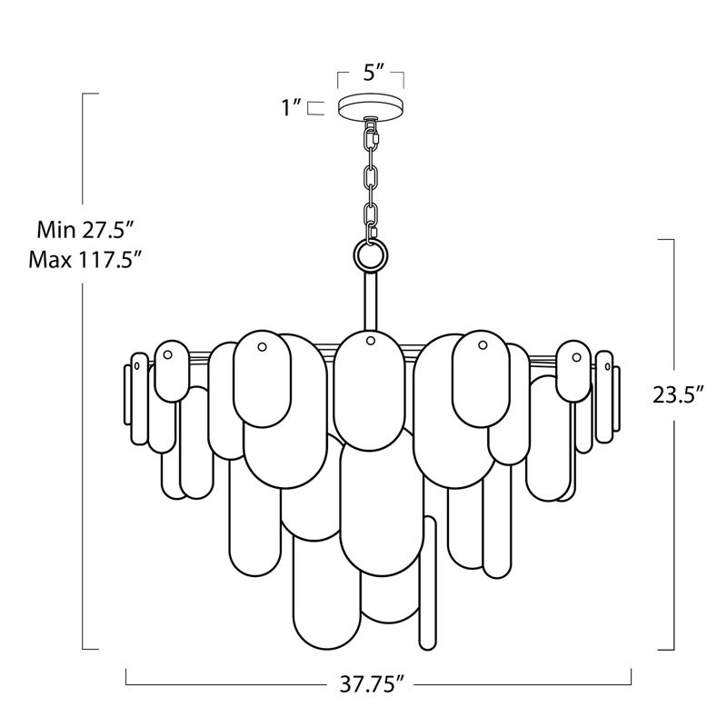 Echo Chandelier, Natural Brass