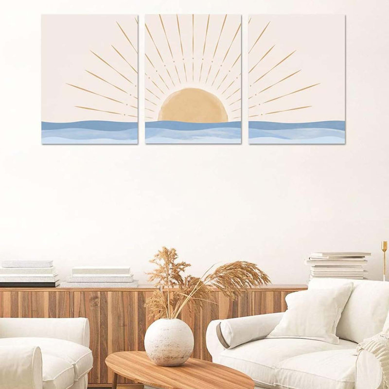 3 Piece Wrapped Canvas Print, 40 cm H x 90 cm W