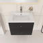 Meuble-lavabo mural 24 po avec revêtement en céramique