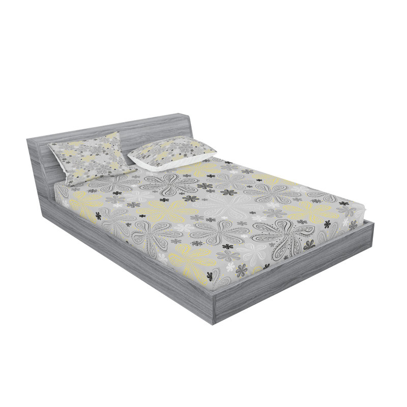 Ensemble de draps et taies décoratives gris pâle Ambesonne, Ensemble de draps pour très grand lit californien