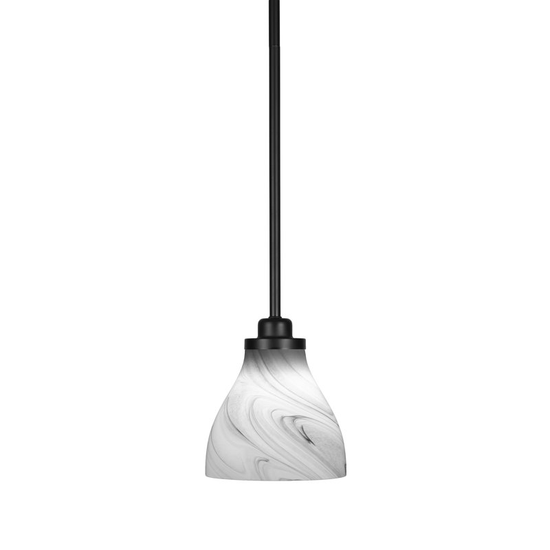Mini-luminaire suspendu 1 lumière Odyssey, Tempête, Noir mat