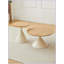 Ensemble de tables basses 2 pièces avec plateau en bois aggloméré blanc Base en acier, peu encombrante Facile à assembler