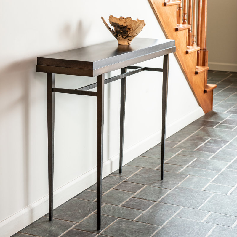 Wick Console Table, Natural Iron, 32" H x 42" W x 11.5" D, Espresso