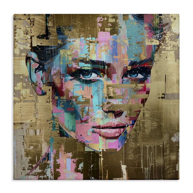 «Glam & Gold Hues», art mural sur toile par Svetlana Aleynikova, H 24 po x l 24 po