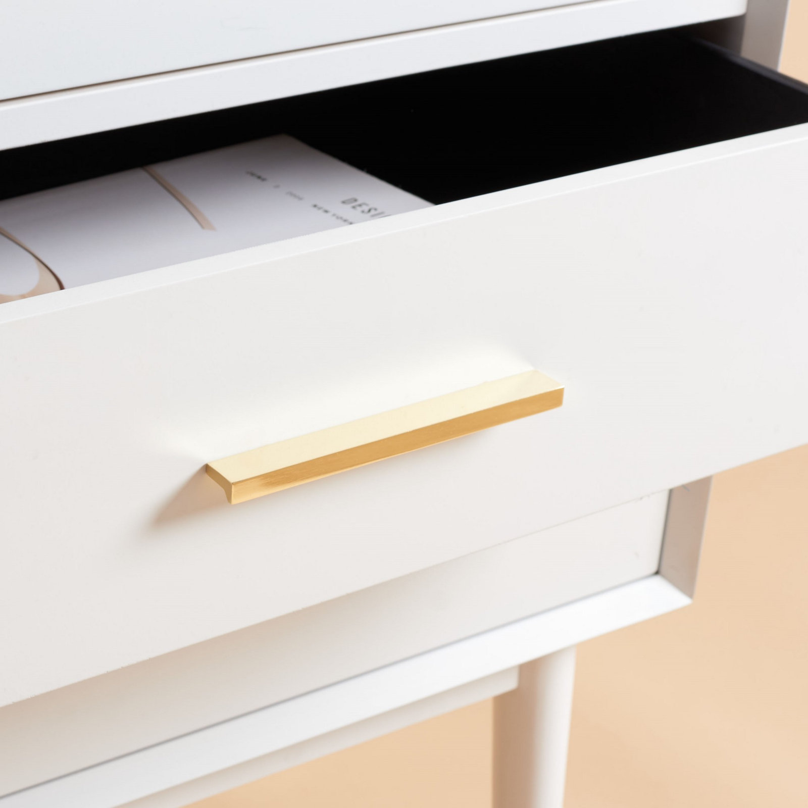 Samuel 56 " Double Dresser, White/Brass