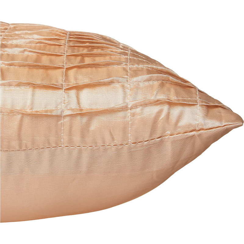  Silky Pleated Throw Pillow, Beige