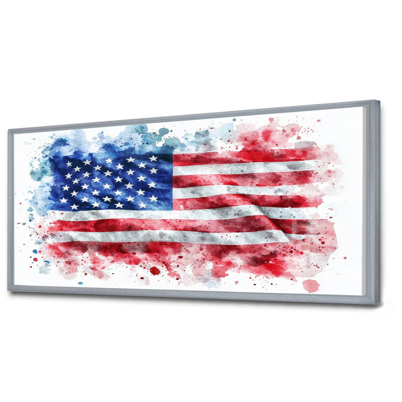 Lakie - États-Unis, art mural, Argent argent, H 28 po x l 60 po, Impression dans un cadre flottant sans passe-parto
