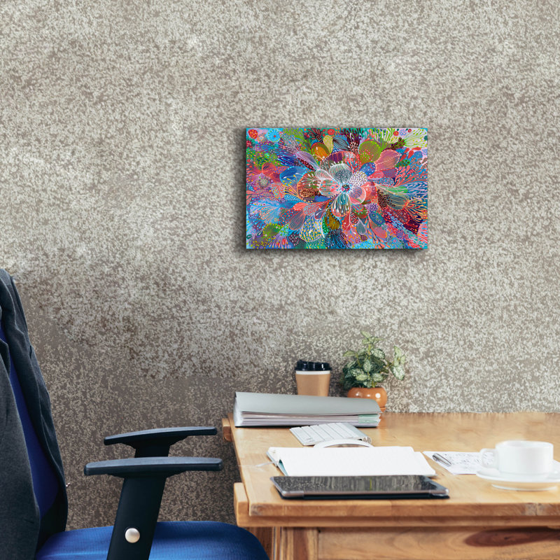 «Blooming2» par Noemi Ibarz, art mural sur toile, H 12 po x l 18 po x P 0,75 po