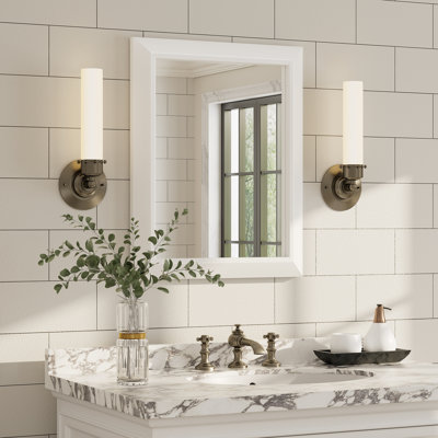 Amara Tempered Glass and Aluminum Alloy Framed French Cleat Mounted Wall Mirror