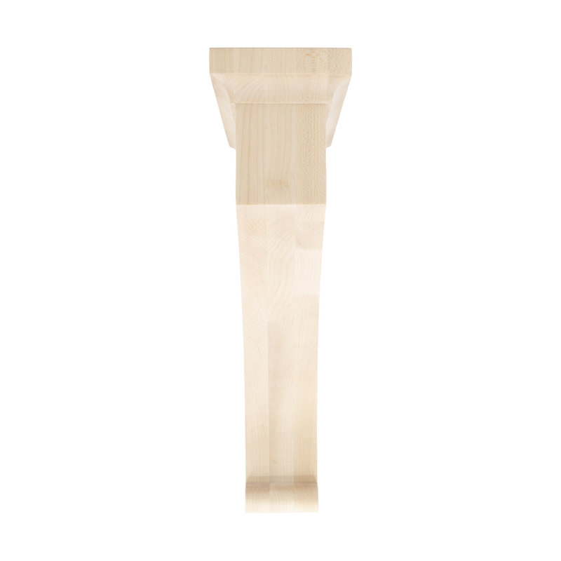 14 in x 3-7/8 in x 9 in Unfinished Large Solid Traditional Plain Wood Bracket Corbel, 14" H x 3.8" W x 9" D, Hard Maple