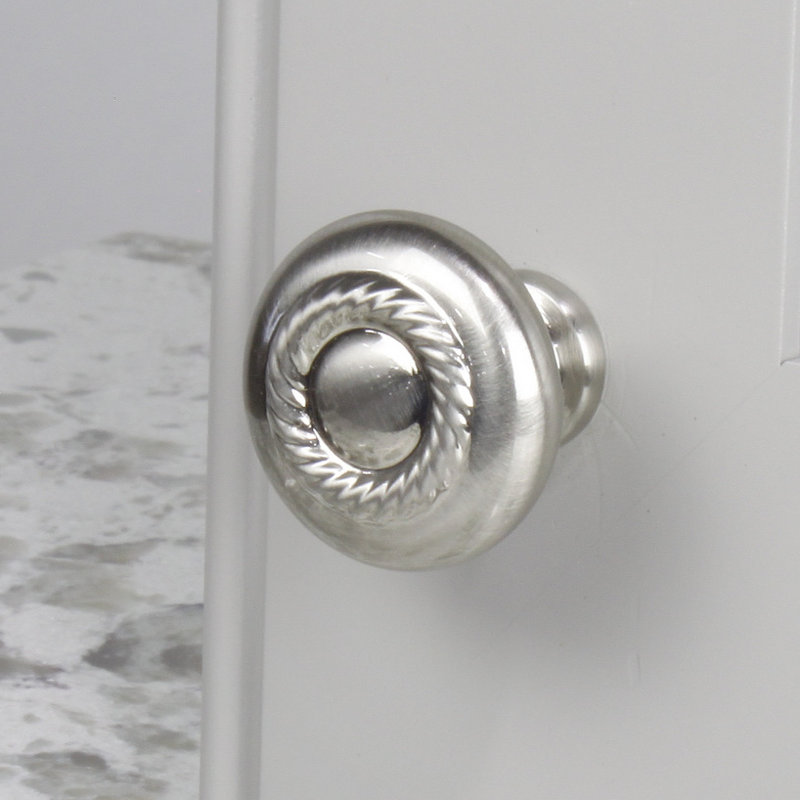 Poignée champignon de diamètre 1 1/4 po Aztec, Nickel satiné