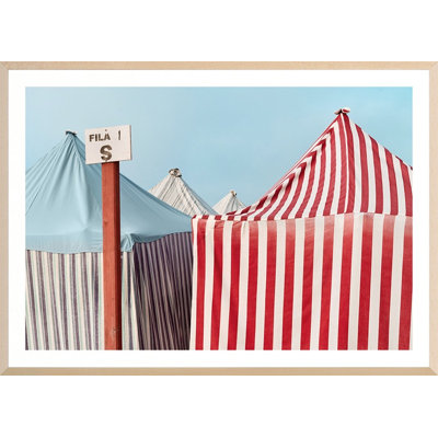 Nazare Beach Tents Framed Photographic Print