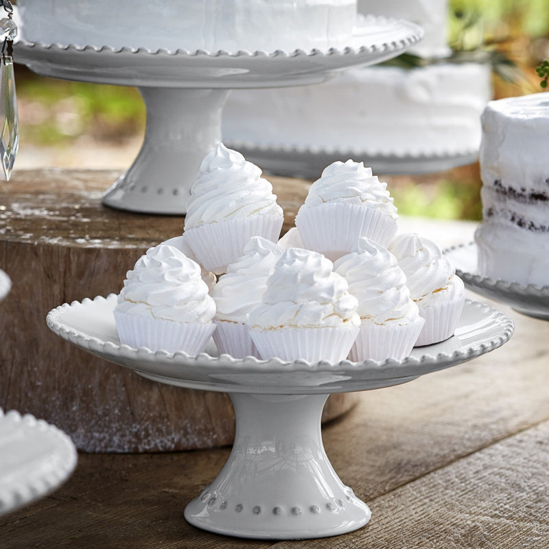 Pearl Stoneware Cake Stand