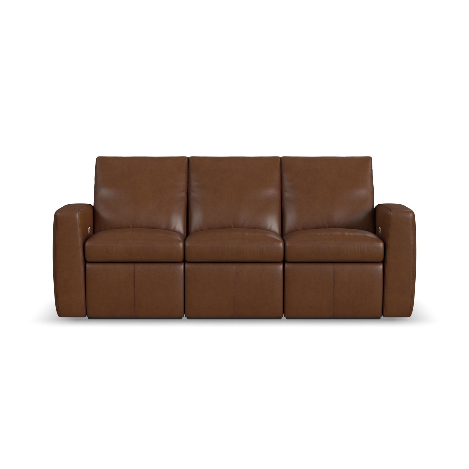 Elara 86" Genuine Leather Reclining Sofa, Brown