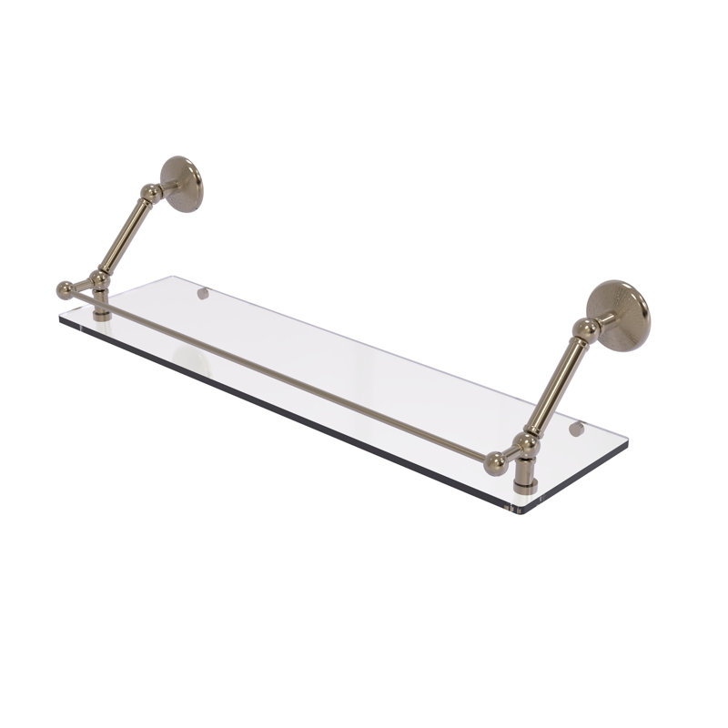 Tablette flottante avec barre de galerie Marchmont, Étain antique, H 8 po x l 30 po x P 8,6 po