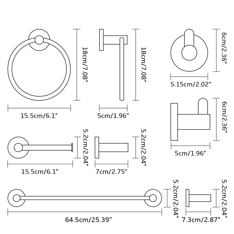 Ensemble de quincaillerie de salle de bain 4 pièces, Nickel