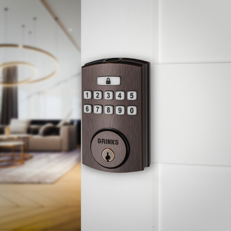 Brinks Electronic Fingerprint Deadbolt, Tuscan Bronze