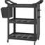 Capacité chariot en plastique avec tablette latérale et seau de rangement, chariot à outils à 3 niveaux-123156899
