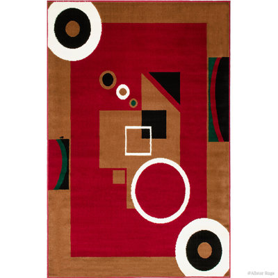 Red/Brown Area Rug -  AllStar Rugs, 663007-redd-5x7
