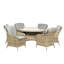 WENTWORTH 6 Seater Round Imperial Dining Set (1 x 140cm Table 6 x Chairs inc Cushions)