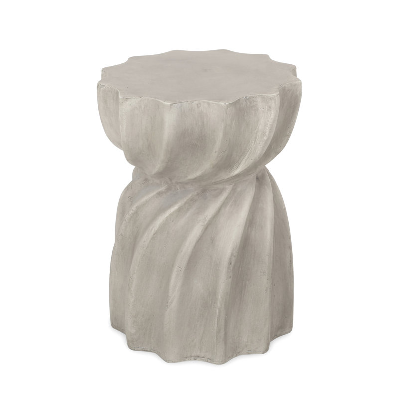 Table d'appoint - Perfection du décor extérieur. Oxyde de magnésium gris, 14 po x 14 po x 18,5 po, plateau de table enchanteur de 16,86 lb, rehausseur de beauté élégant. Envoûtant
