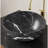 14'' Bathroom Bowl Ceramic Sink With Stone Pattern, No Faucet, Matte Black