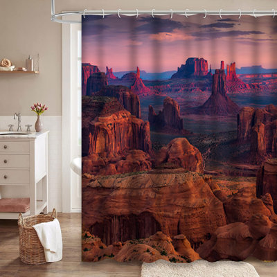 Rideau de douche Arizona Grand Canyon Sunrise Tribal Valley avec 12 crochets