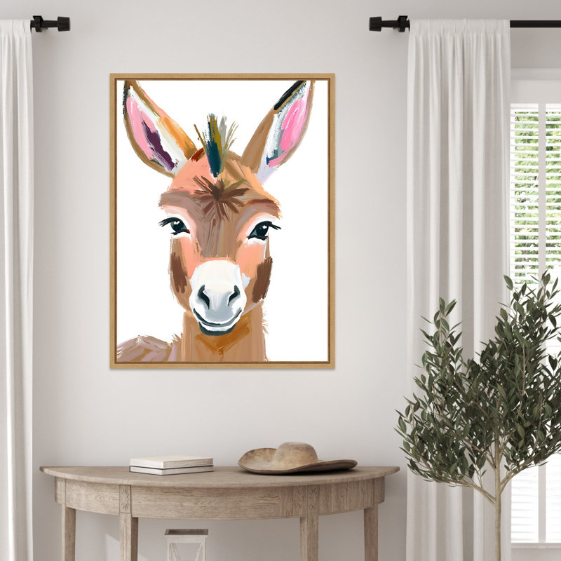 "Donkey" par Iniyah, reproduction d'art sur toile encadrée, H 30 po x l 23 po