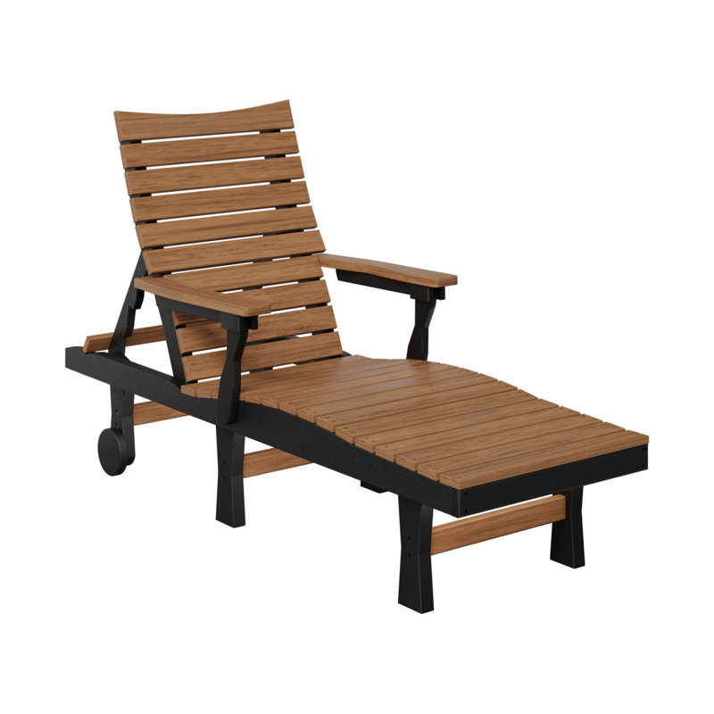 Berlin Gardens Bristol Chaise Lounge, Antique Mahogany Top/Black Base