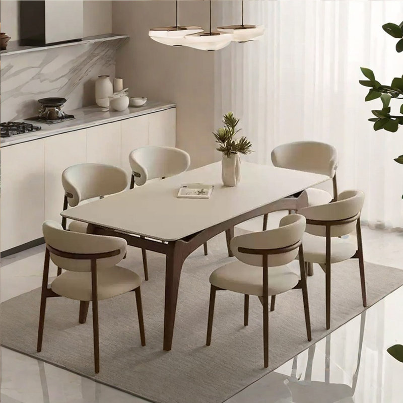 Nordic cream style rectangular rock table, 7